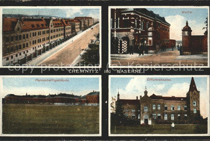 Chemnitz Kaserne mit Wache u.Offizierskasino