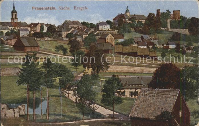 Frauenstein Sachsen Teilansicht mit Schloss