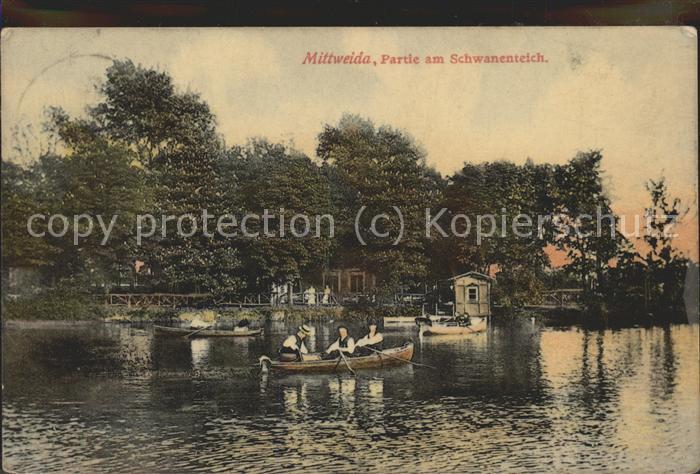 Mittweida Am Schwanenteich Bootspartie