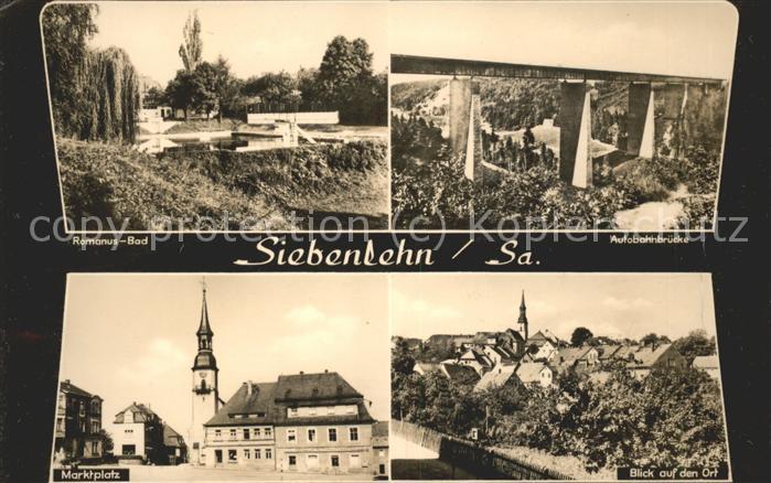 Siebenlehn Romanus Bad Autobahnbruecke Marktplatz Ortsblick