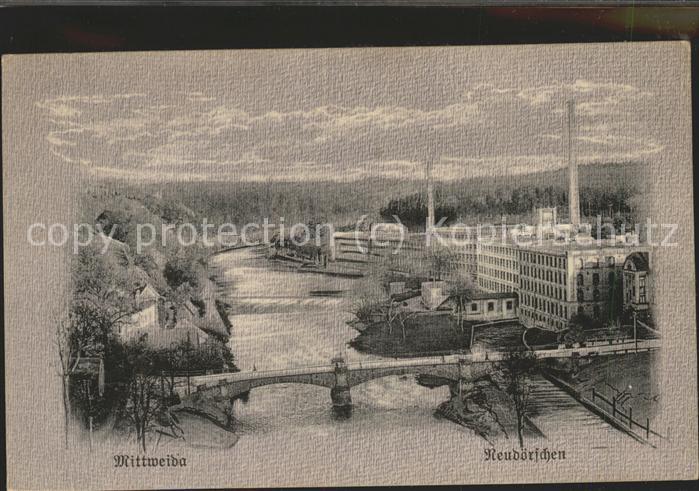 Mittweida mit Neudörfchen Zschopau Brücke