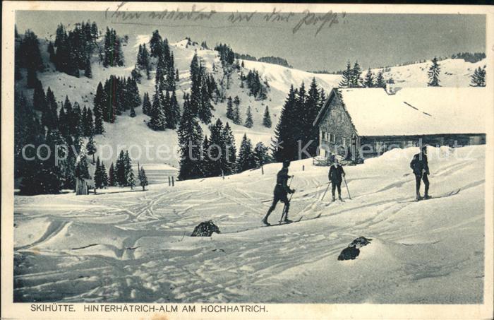 Oberstaufen Oberallgaeu Bayern Steibis Skihuette Hinterhaetrich-Alm Hochhatrich