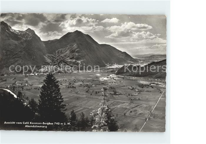 Filzbach Aussicht vom Cafe Kerenzer Berghus Abendstimmung