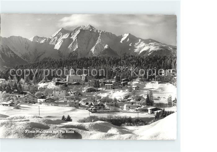 Flims Waldhaus Gesamtansicht mit Piz Riein Winterpanorama
