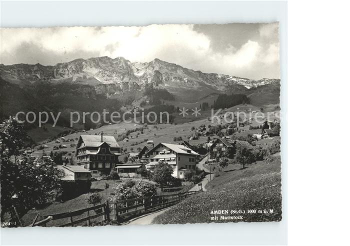 Amden Walensee SG Panorama mit Mattstock Alpstein