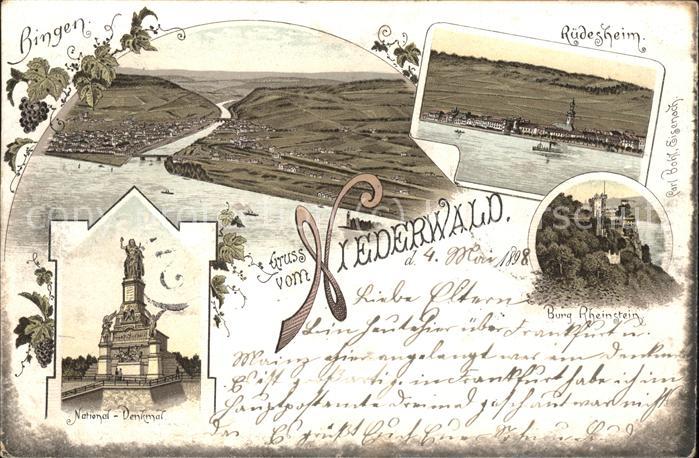 Ruedesheim Panorama Burg Rheinstein Denkmal