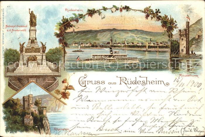 Ruedesheim Panorama Mäuseturm Rheinstein Nationald