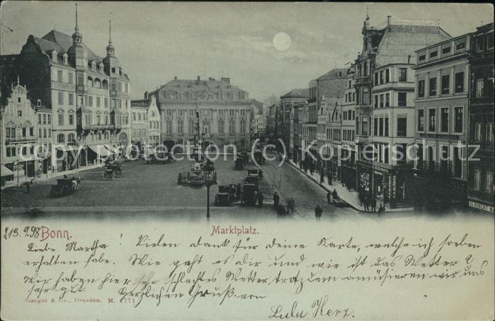 Bonn Rhein Marktplatz bei Nacht
