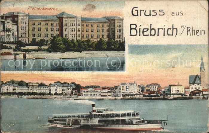 Biebrich Wiesbaden Panorama am Rhein Pionierkaserne