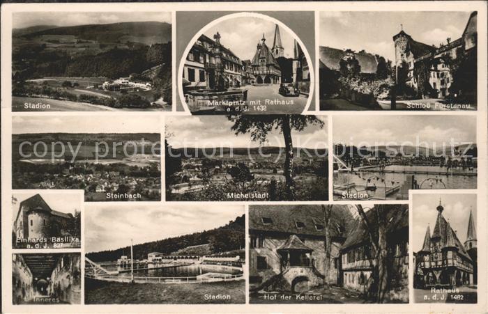 Michelstadt Marktplatz Schloss-Fürstenau Steinbach