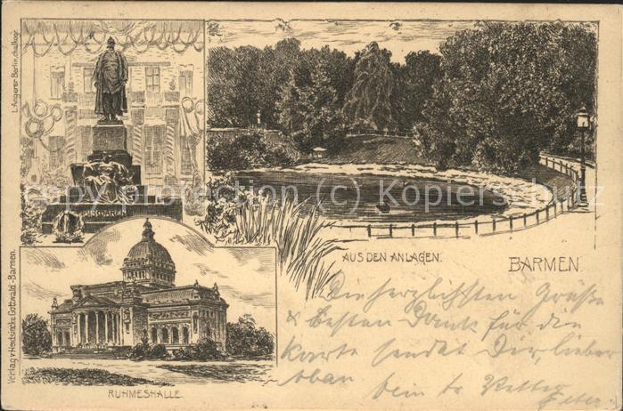 Barmen Wuppertal Ruhmeshalle Denkmal Anlagen