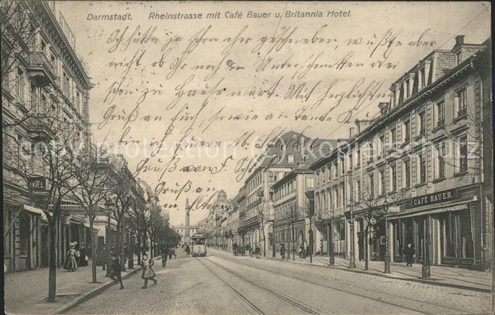 Darmstadt Rheinstrasse Cafe Bauer Britannia Hotel