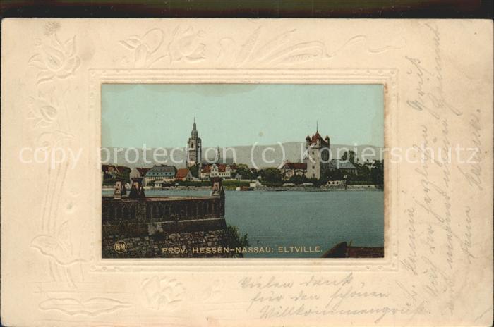 Eltville Panorama Prägedruck