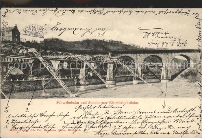 Barmen Wuppertal Schwebebahn Sonnborner Eisenbahnbrücke