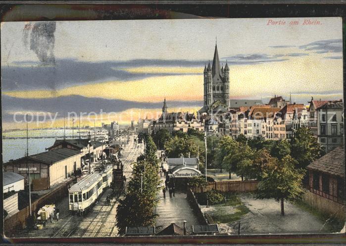 Koeln Rhein Rheinpartie Strassenbahn