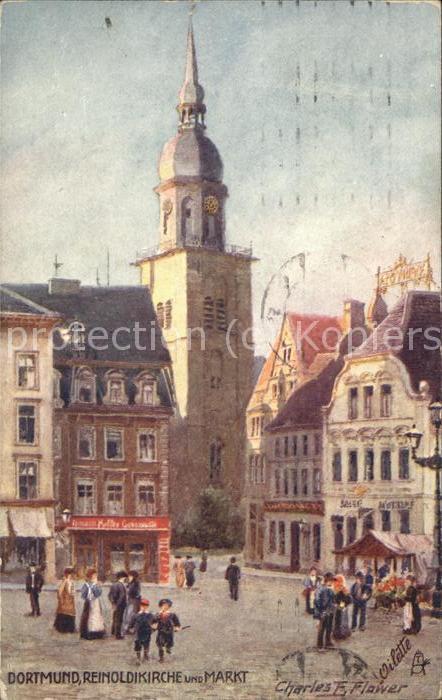 Dortmund Reinoldskirche Markt Künstlerkarte
