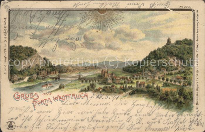 Porta Westfalica Kaiser Wilhelm-Denkmal Ketten-Brücke