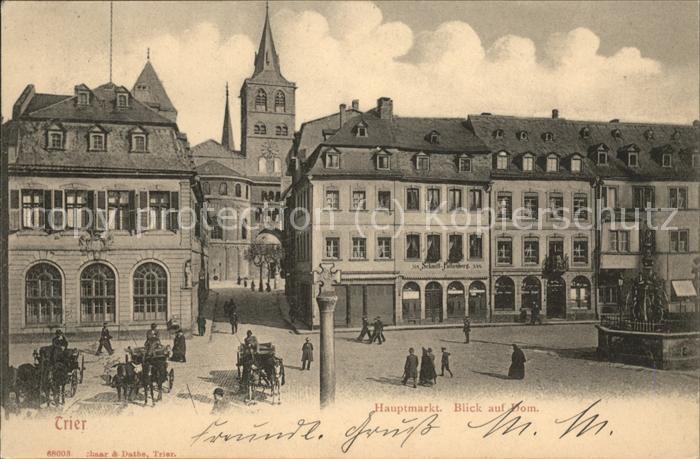 Trier Hauptmarkt Blick auf Dom