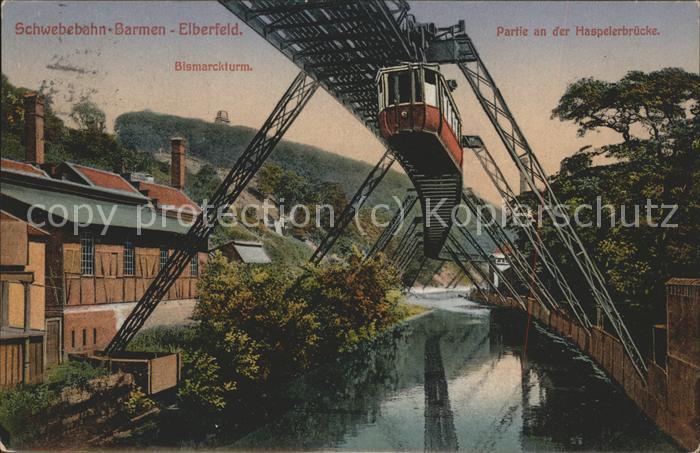 Elberfeld Wuppertal Schwebebahn Halpelerbrücke Bismarckturm