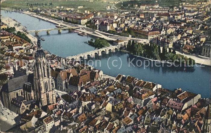 Frankfurt Main Fliegeraufnahme vom Zeppelin Main Brück