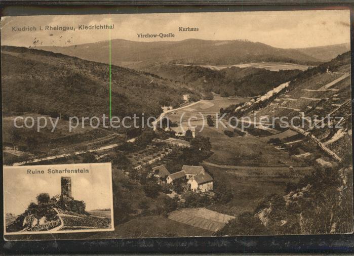 Kiedrich Panorama Virchow-Quelle Kurhaus Ruine S