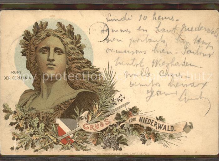 Ruedesheim Rhein Kopfer der Germania vom National-Denkma