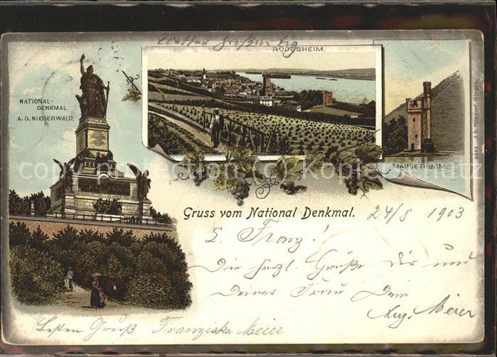 Ruedesheim Rhein National-Denkmal u.Mäusethurm