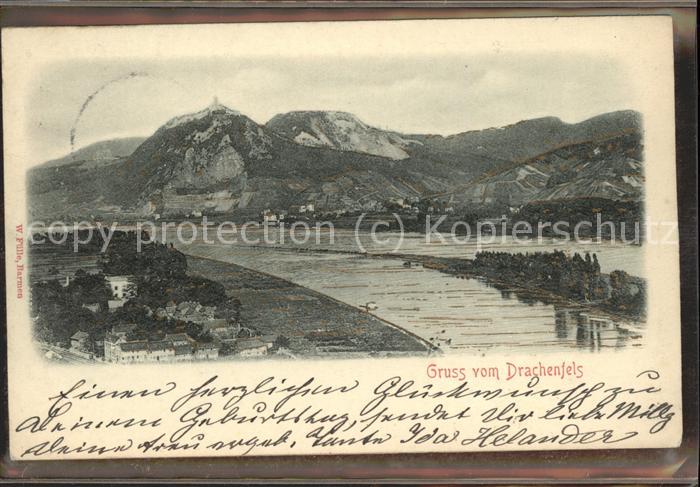 Nonnenwerth mit Blick zur Ruine Drachenfels