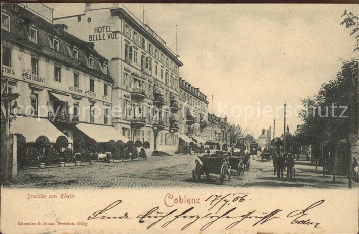 Coblenz Koblenz Strasse am Rhein mit Hotel Bellevue