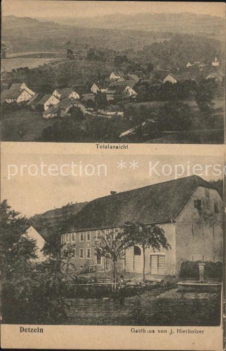 Detzeln Totalansicht und Gasthaus von J. Hierho