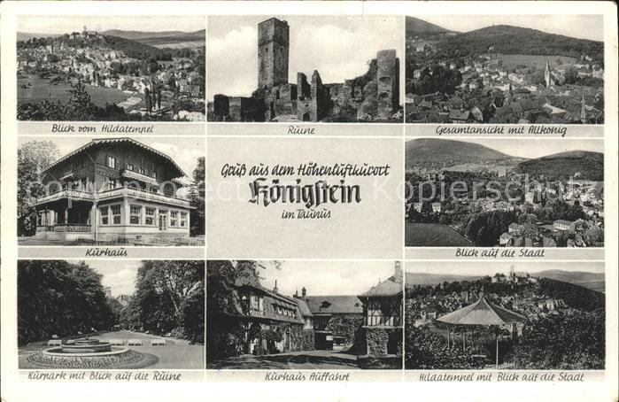Koenigstein Taunus Ruine Panorama mit Altkönig Kurhaus Hil