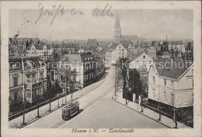 Hamm Westfalen Panorama mit Strassenbahn