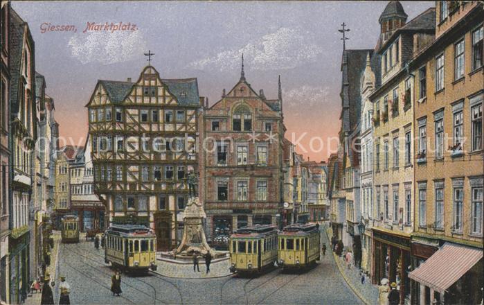 Giessen Lahn Marktplatz Strassenbahnen