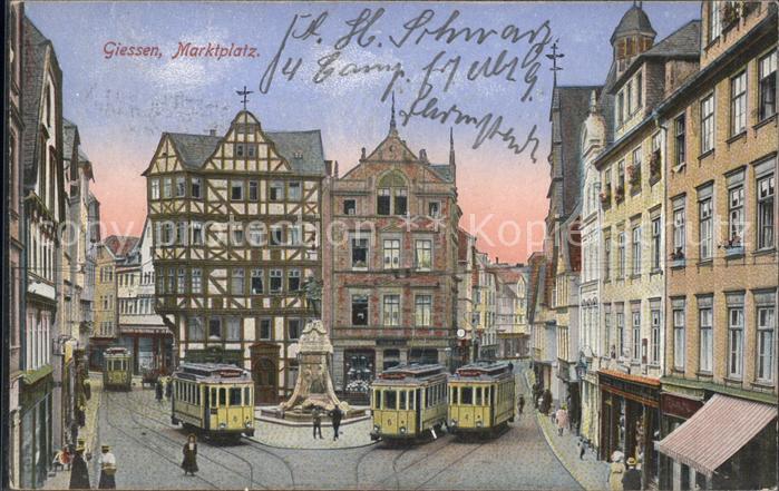 Giessen Lahn Marktplatz Strassenbahnen