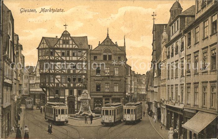 Giessen Lahn Marktplatz Strassenbahnen