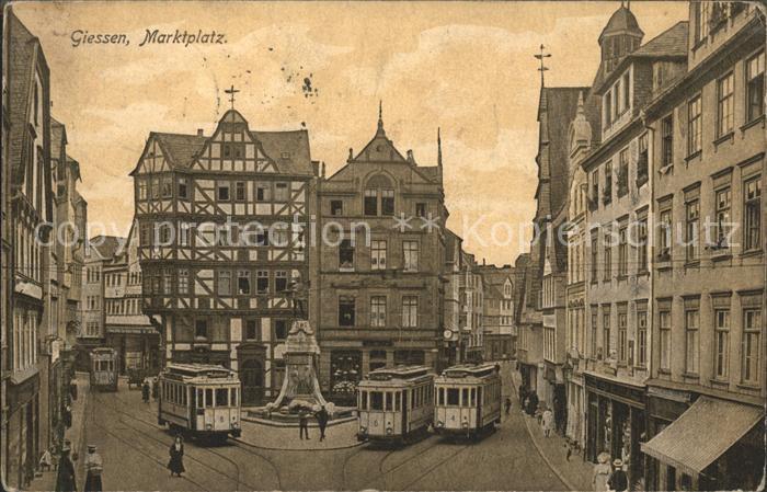 Giessen Lahn Marktplatz Strassenbahnen