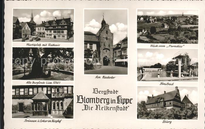 Blomberg Lippe Niedertor Burg Brunnen und Erker im Bur