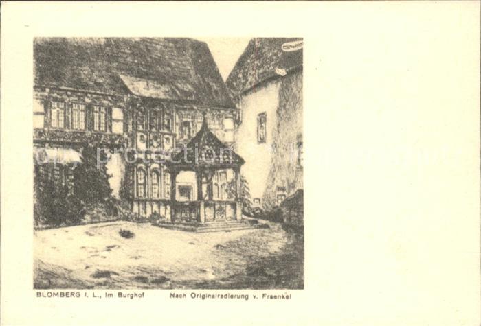 Blomberg Lippe Burghof Nach Originalradierung Künstler