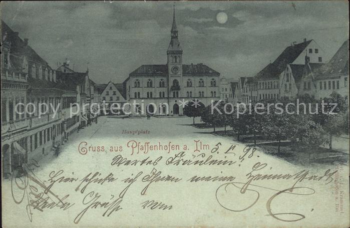 Pfaffenhofen Ilm Hauptplatz im Mondschein