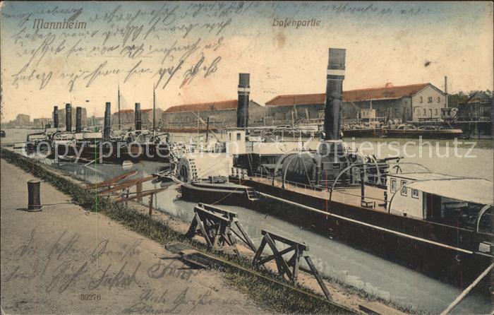 MANNHEIM BW Hafenpartie Wasserraddampfer Binnenschiffahrt