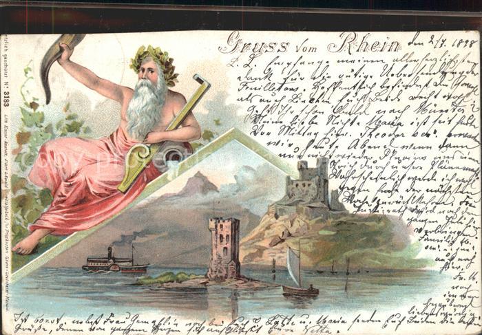 Bingen Rhein Maeuseturm Ruine Ehrenfels Dampfer Bacchus