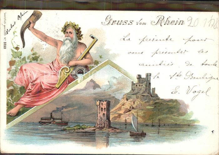 Bingen Rhein Maeuseturm Ruine Ehrenfels Dampfer Bacchus