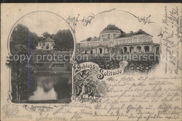 STUTTGART  CITY Schloss Solitude Baerenschloesschen See Hirsch Wildpark