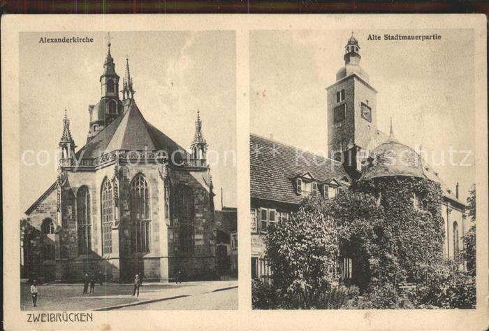 Zweibruecken Alexanderkirche Alte Stadtmauer