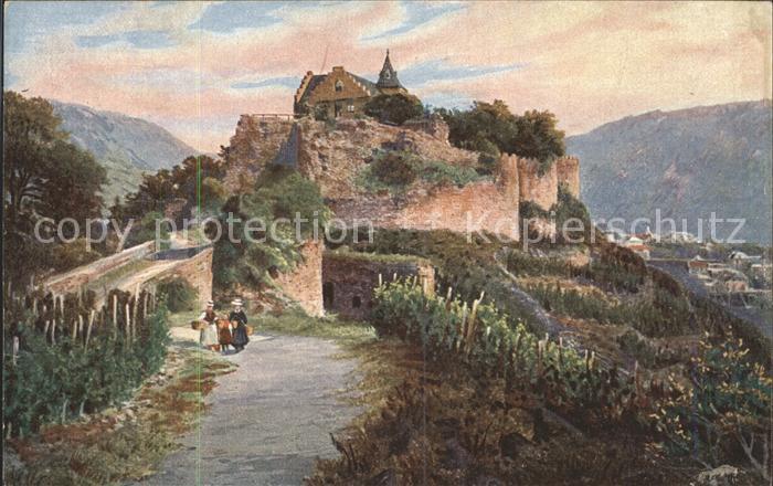 Muenster Stein Burg Ebernburg Wiedemann Kuenstlerkarte Wiro Nr. 2062 B