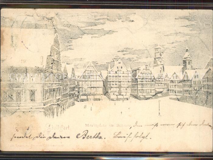 STUTTGART  CITY Marktplatz im Schnee Winter