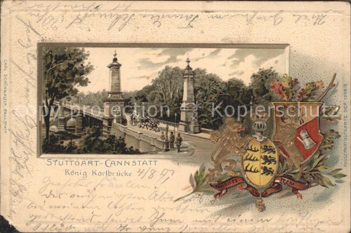 STUTTGART  CITY Koenig Karlbruecke Wappen Krone
