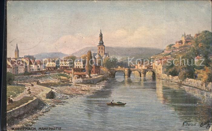 Bad Kreuznach Nahepartie Bruecke Kirche Tucks Oilette Nr. 2004 Kuenstlerkarte