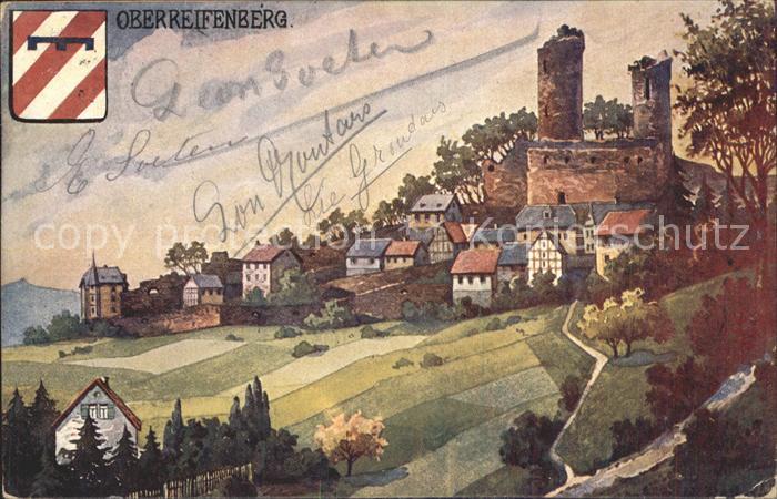 Oberreifenberg Burgruine 12. Jhdt. Geschichte Kuenstlerserie Die Burgen des Taun