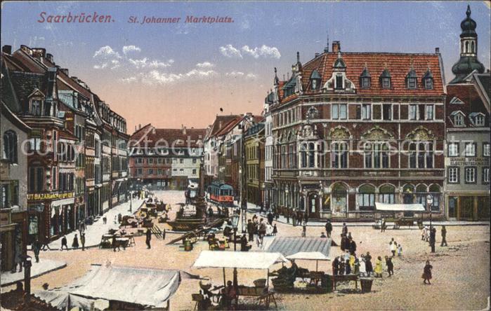 St Johann Saarbruecken Marktplatz Brunnen Bataillon Stempel
